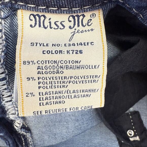 Miss Me Jean Capris Women's 29 (8) Blue Mid Rise Crop Sequin Accent Faux Pocket - Picture 8 of 13